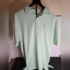 Peter Millar Polo Shirt Mens Large Green Golf Purple Crest